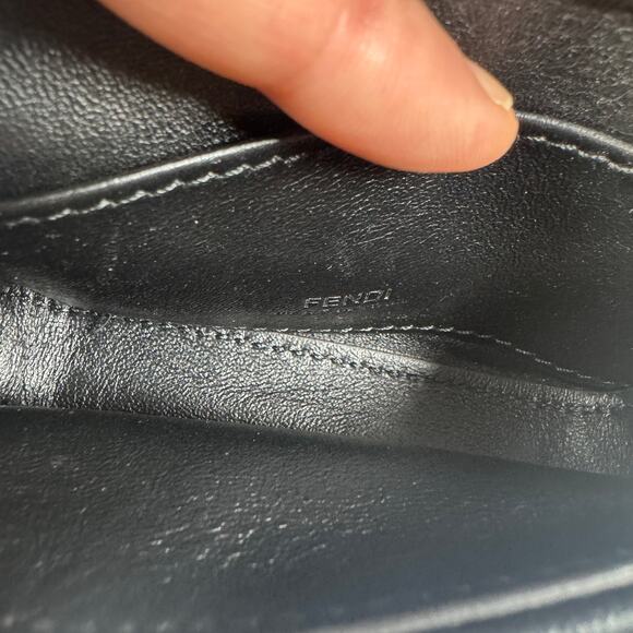 Fendi Zucca Shearling Baguette Charm Nano FF 2022 Crossbody Mini Bag Gold Chain - Picture 13 of 14